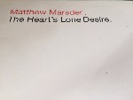 Matthew Marsden The Heart's Lone Desire